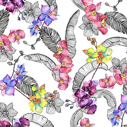 Çiçek Desen (3355) Dijital Baskılı Çift En Kumaş 150 cm