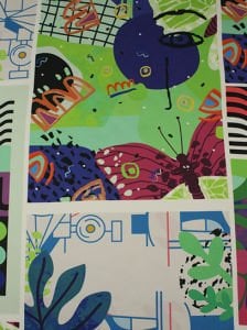 Grafiti Desen  ( 1407 ) Dijital Baskılı Çift En Kumaş 150 cm