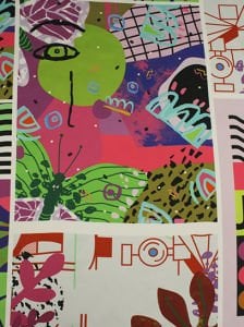 Grafiti Desen  ( 1407 ) Dijital Baskılı Çift En Kumaş 150 cm