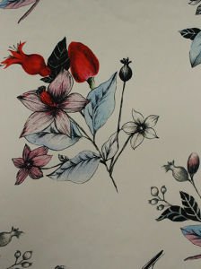 Çiçek Desen  ( 1091 ) Dijital Baskılı Çift En Kumaş 150 cm