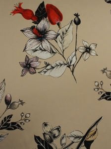 Çiçek Desen  ( 1091 ) Dijital Baskılı Çift En Kumaş 150 cm
